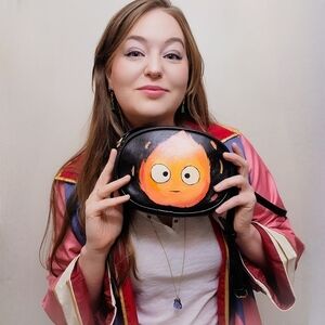 Sttudio Ghibli Howl's Moving Castle Hand-Painted Calcifer Crossbody Bag
